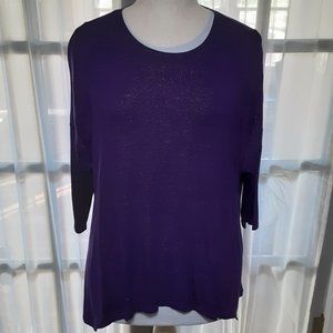 CLEARANCE Women's IMAN Deep Purple (Gold) Sparkly Top Size XS. NWT.